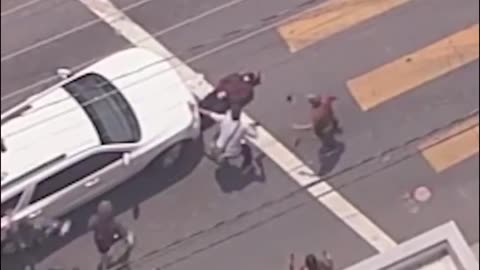 LA protests. Guy vs ICE vehicle. Guess who loses?