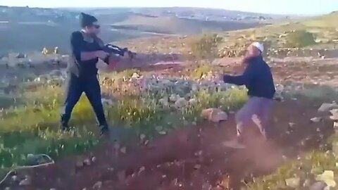 Israeli settlers steal a Palestinians man’s lands, shoot him, then blame him