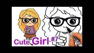 How to Draw So Cute Girl #7 Nerdy with Glasses step by step Easy