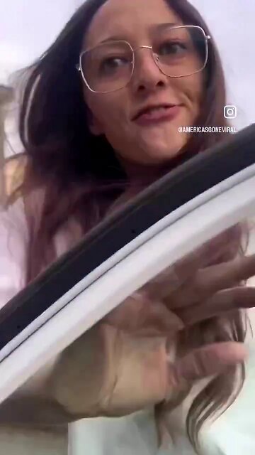 Shocking Moment: Woman Throws Rocks at Car with Baby Inside, Jumps on Windshield to Stop Mom!