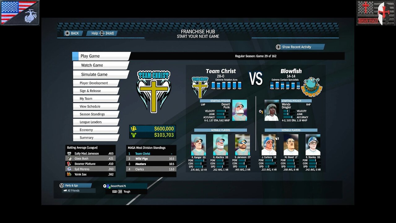 Based Sportsball 2025: Regular Season - Game #29 [Team Christ at Blowfish]