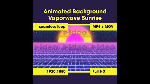 🧑‍🎤Vaporwave Sunrise • Zoom Teams Streamer Background Neon Club Office Seamless Virtual Modern