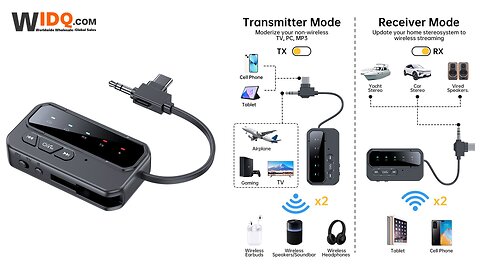 🎶 Cut the Cords 2-in-1 RX/TX Bluetooth 5.4 Car Audio Adapter 🚗