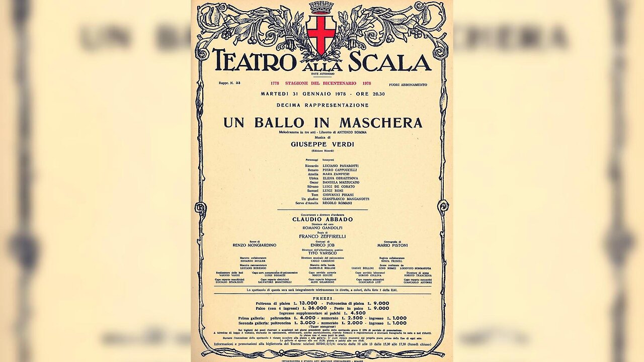 Verdi: Un Ballo in Maschera | Pavarotti, Cappuccilli-Abbado, Zeffirelli (La Scala 1978-ENG&ITA SUB)
