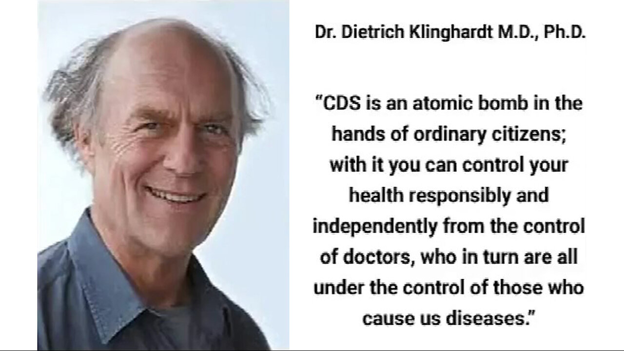 CDS Is a Big Pharma-Obliterating "Atomic Bomb" in the Hands of Regular Citizens! | Dr. D. Klinghardt