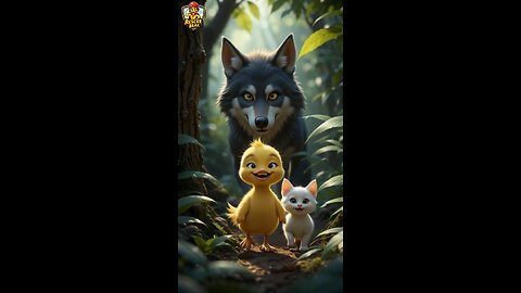 Weak Cat, Brave Duck & the Wolf | A Heart-Touching Animal Short – Rescue Beak #duckhero