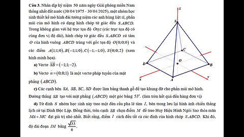 Toán 12: Nhân dịp kỷ niệm 50 năm ngày Giải phóng miền Nam thống nhất đất