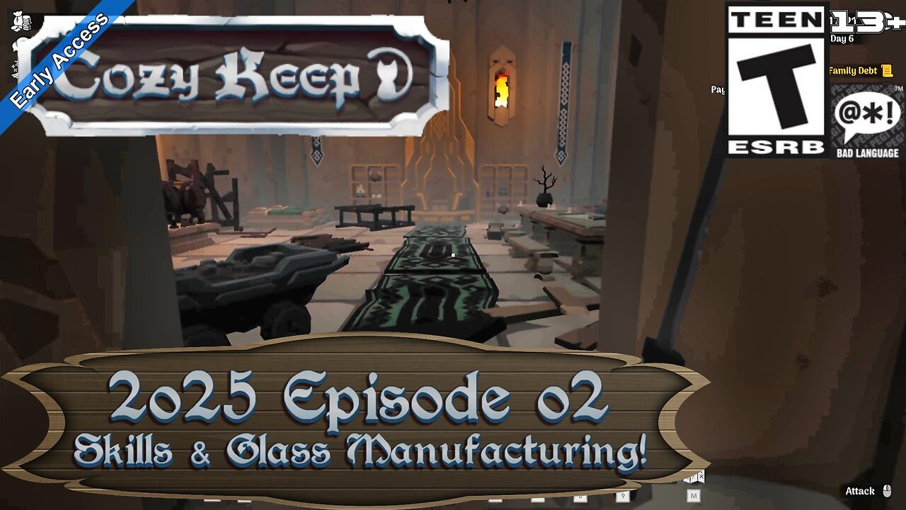 Cozy Keep (2025 Episode 02) Skills & Glass Manufacturing!