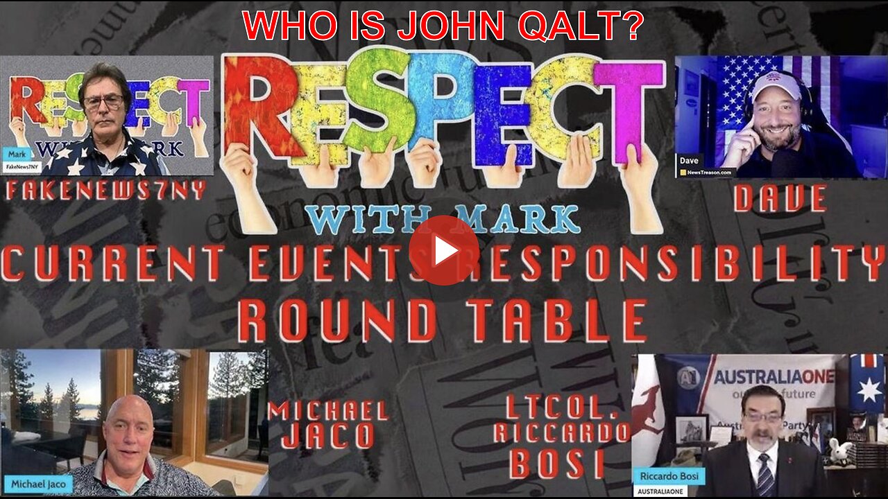 RESPECT w/ Mark: Current Events Roundtable W/ Lt Col Riccardo Bosi & Michael Jaco. WHO IS JOHN QALT?