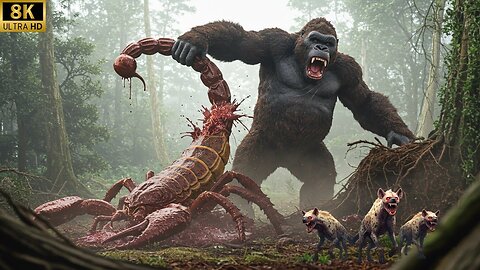 King Kong vs. Giant Scorpion & Hyena Attack on Skull Island! 🦍🦂🐺