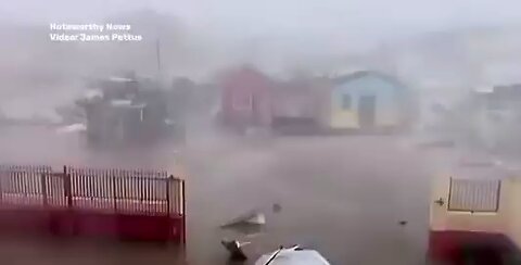 severe structural damage in Black River, St. Elizabeth, Jamaica