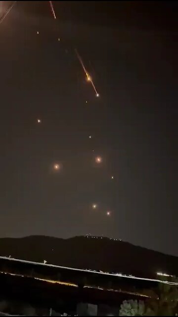 Another angle Iranian missiles hitting haifa