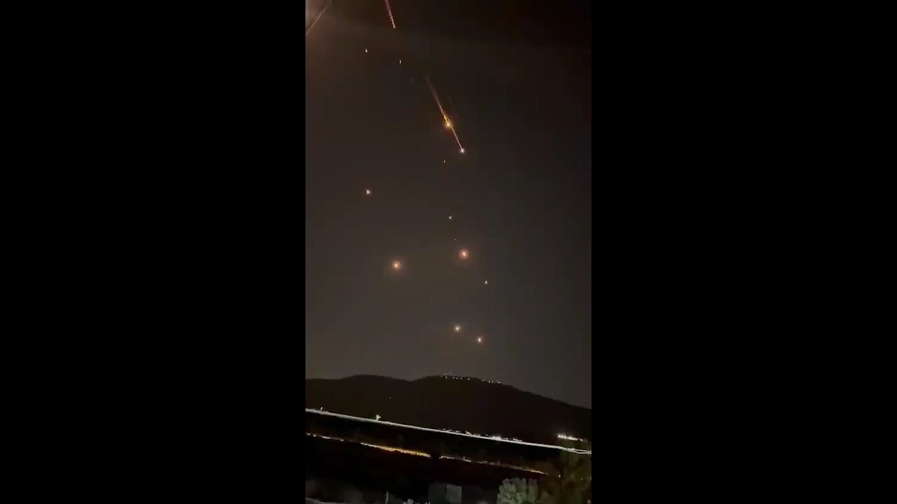 Another angle Iranian missiles hitting haifa