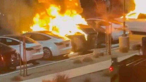 Teslas Set on Fire with Molotov Cocktails and Shot with Gun in Las Vegas Attack