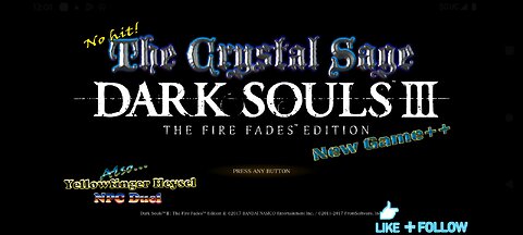Dark Souls III: The Crystal Sage, New Game+2. No hit + NPC Yellow finger Haysel duel.