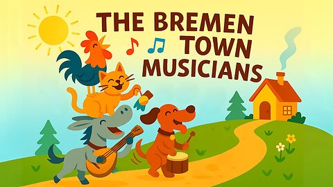 The Bremen Town Musicians: A Funny Animal Adventure with a Big Lesson! 🐴🐶🐱🐓🎶 | Bedtime Stories