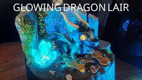 Dragon Lair Diorama Build Over 3 Days [Glowing Crystal Tutorial]