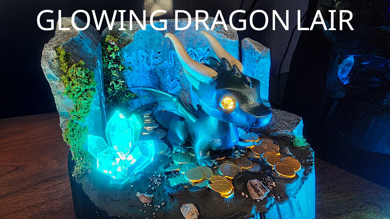 Dragon Lair Diorama Build Over 3 Days [Glowing Crystal Tutorial]