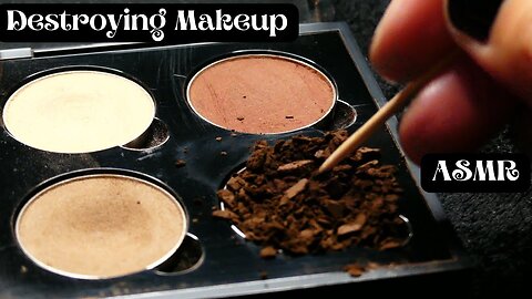 ASMR Destroying Old Makeup (no talking, scratching, brushing, visually appealing)