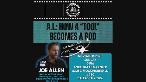 AI: HOW A TOOL BECOMES A "GOD"-Encore Performance by Joe Allen at M.O.T.