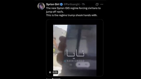 Syrian ISIS regime forcing civilians to jump off roofs. This is the regime trump shook hands with.