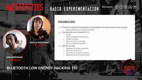 Eko202020 Radio Experimentación | Ceclia Pastorino & Dan Borgonno: BLE Hacking 101