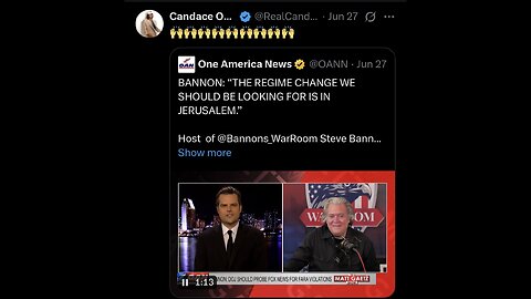 Candace ~ high-five | BANNON: "THE REGIME CHANGE WE SHOULD BE LOOKING FOR IS IN JERUSALEM."