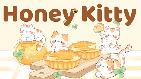 Honey Kitty Lofi 🍯🐝1 Hour Cafe Song ☕Stream cafe☀️cute & relaxing music 🔆 Make Your Day Better