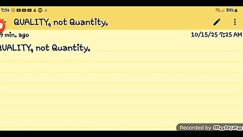 QUALITY, not Quantity.