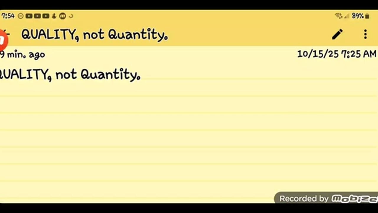 QUALITY, not Quantity.