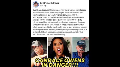 USSS John Carman WARNS Candace Owens! Do These Things NOW to STOP Your Planned Assassination!