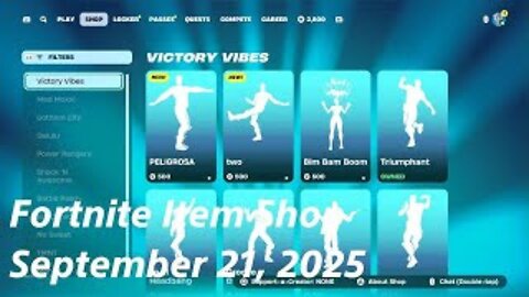 Fortnite Item Shop|September 21, 2025(*New* Emotes & Lunelle Skin)