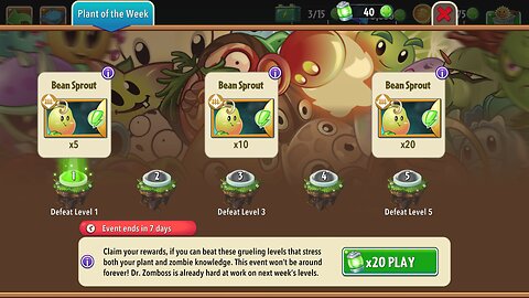 Plants vs Zombies 2 - Plant of the Week - Bean Sprout - May 2025