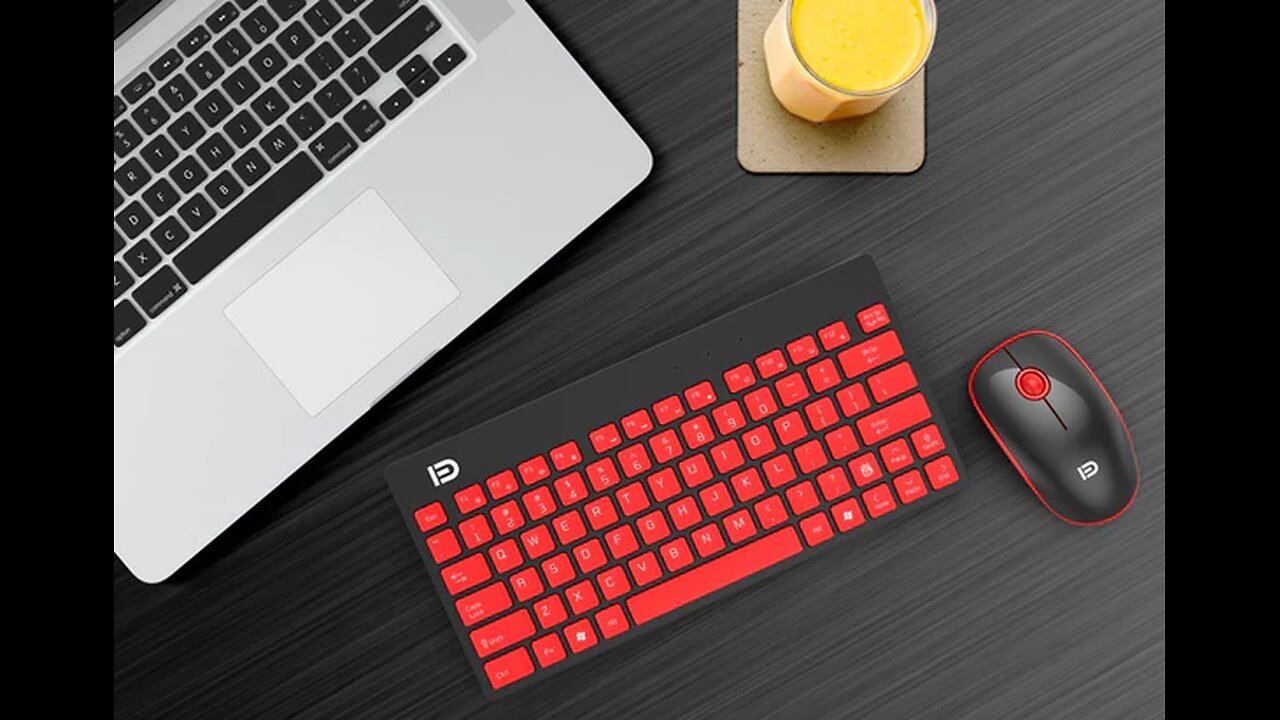 Ultrathin Portable Wireless Keyboard and Mouse Combo With Multimedia Shortcuts, Long Battery Life