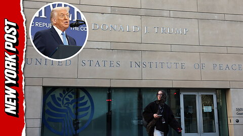 Hear Trump's reaction to his name being added to the Institute of Peace building