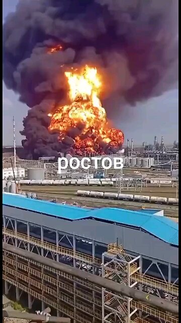 This is the fourth day of the fire at the refinery in Novoshakhtinsk, Russia.
