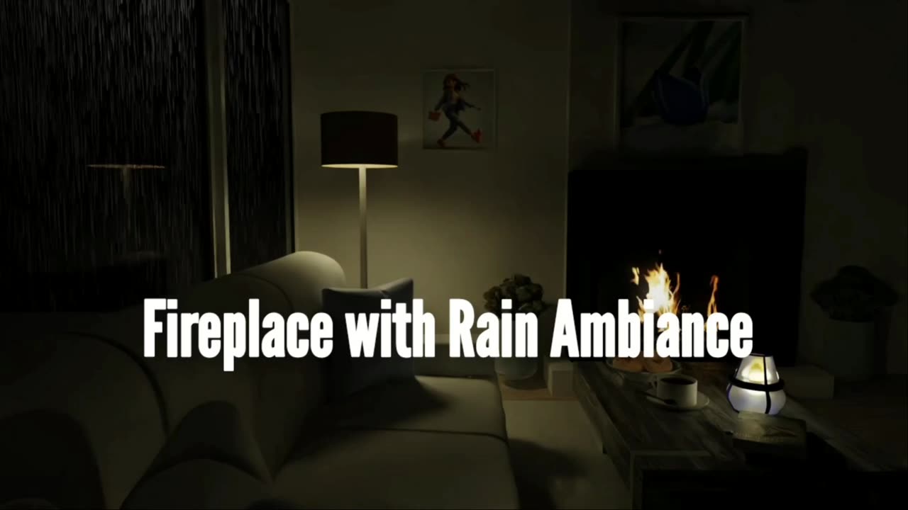 Ambient Fireplace with rain