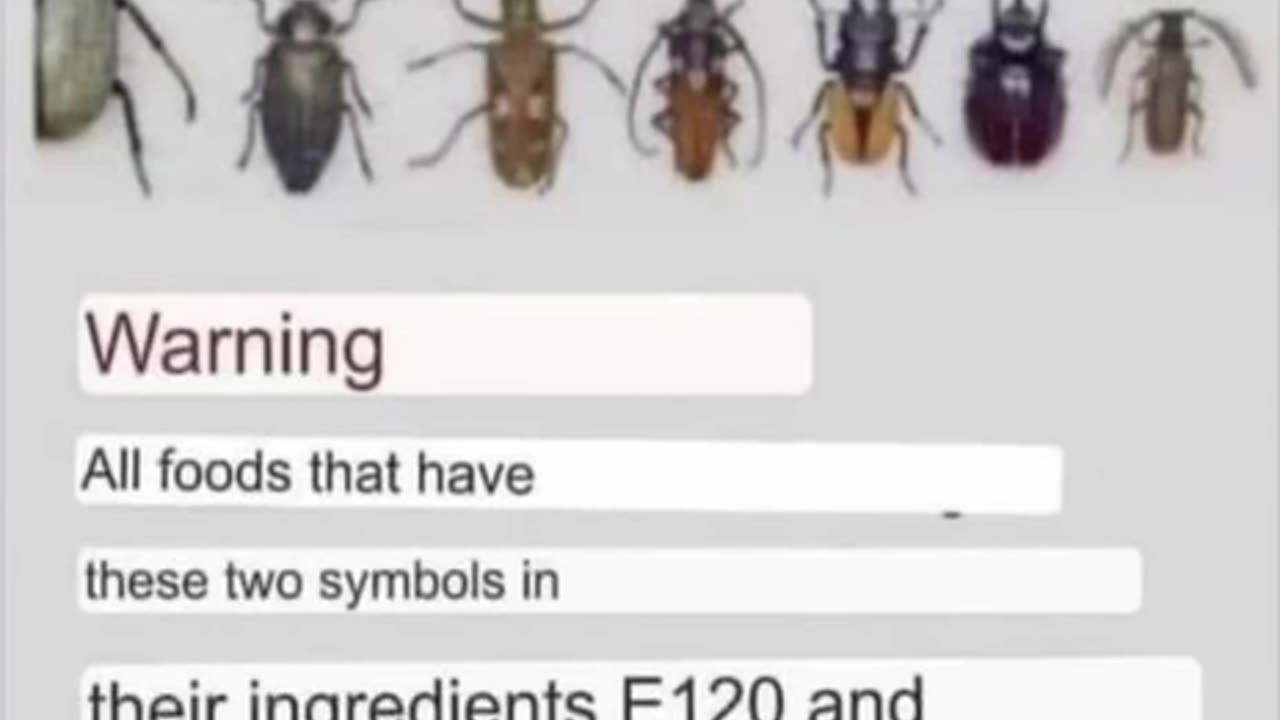 E120 and E904 are additives found in many food products that are derived from insects.
