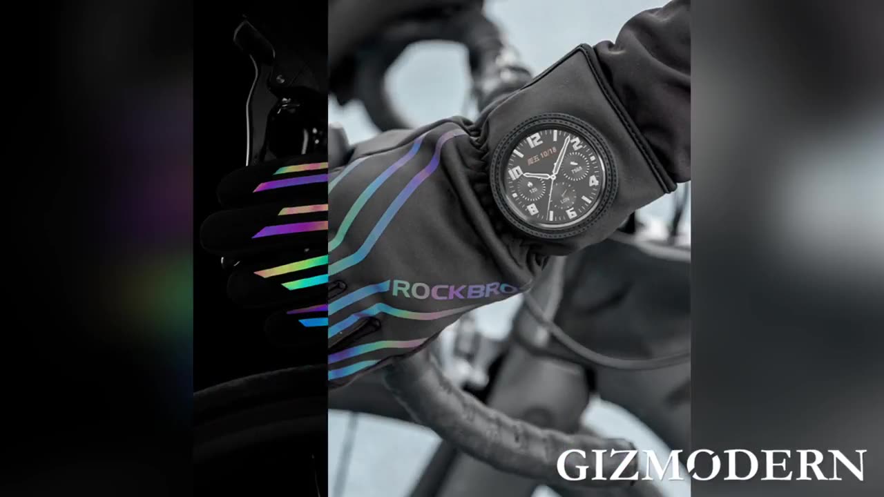 Cold Weather Wind-resistant Gloves, with Touchscreen Tips and Watch Window, for Cycling, Hiking