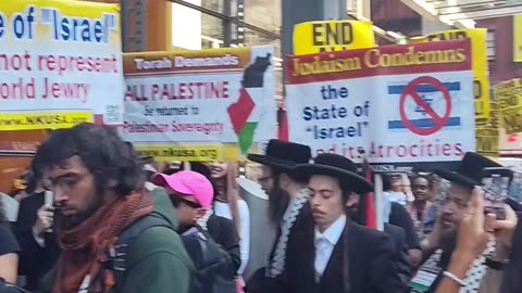 "ALL EYES ON GAZA" in front of The New York Times.