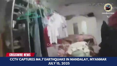 CCTV Captures Moment M4.7 Earthquake Strikes Mandalay, Myanmar | July 15, 2025