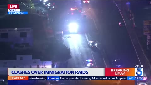 ICE raid protests turn destructive in Los Angeles