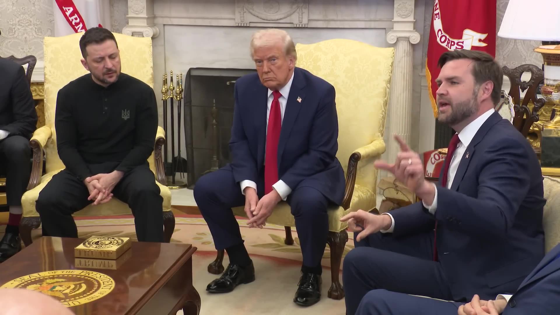 President Trump and Ukrainian President Zelenskyy in Oval Office, 2-28-25