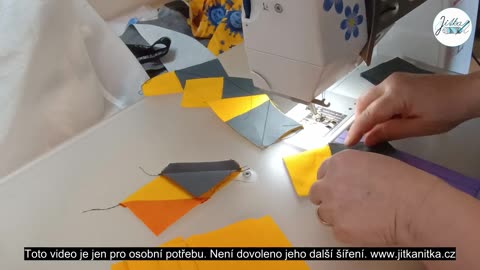 Řetězové šití odšitého rohu