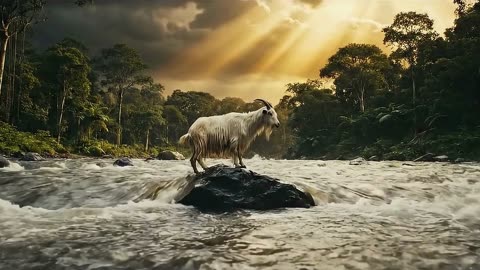 Goat Stuck in Middle of River | Shocking Rescue Attempt Caught on Camera!