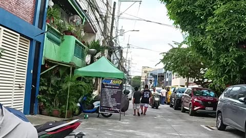 Pleasant Walk Along Amatista Street in Manila City in the Philippines
