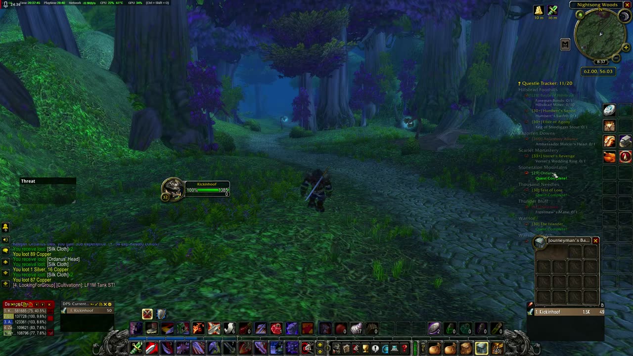 WoW Classic Part 30 Random Quests and flight point grabbing.