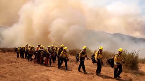 Firefighters battle Gifford Fire as wind and heat fuel the flames