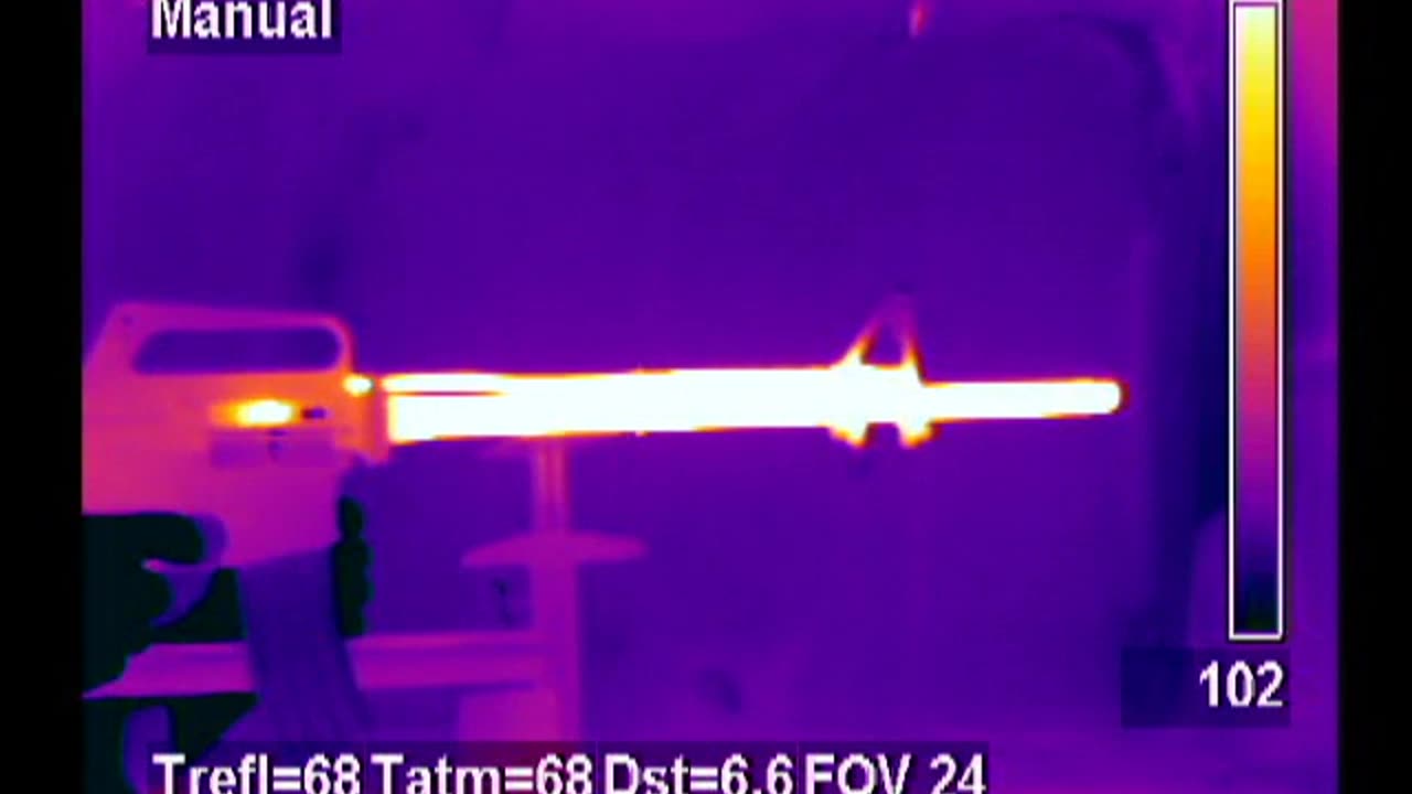 THERMAL INFRARED VIDEO AR-15 firing in Mid Infrared