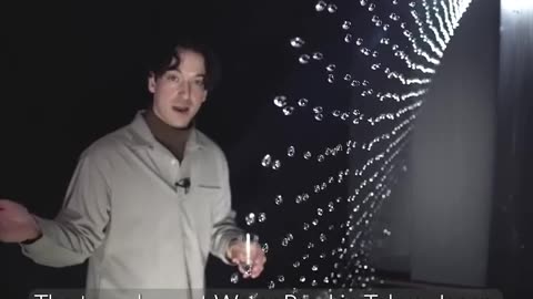Water pearl technology creates the illusion of water droplets floatin